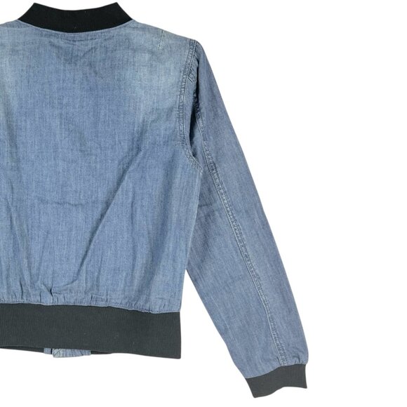 Hudson Youth's Lightweight Denim Chambray Jacket, Rose Embroidery Junior Size XS - Picture 6 of 10